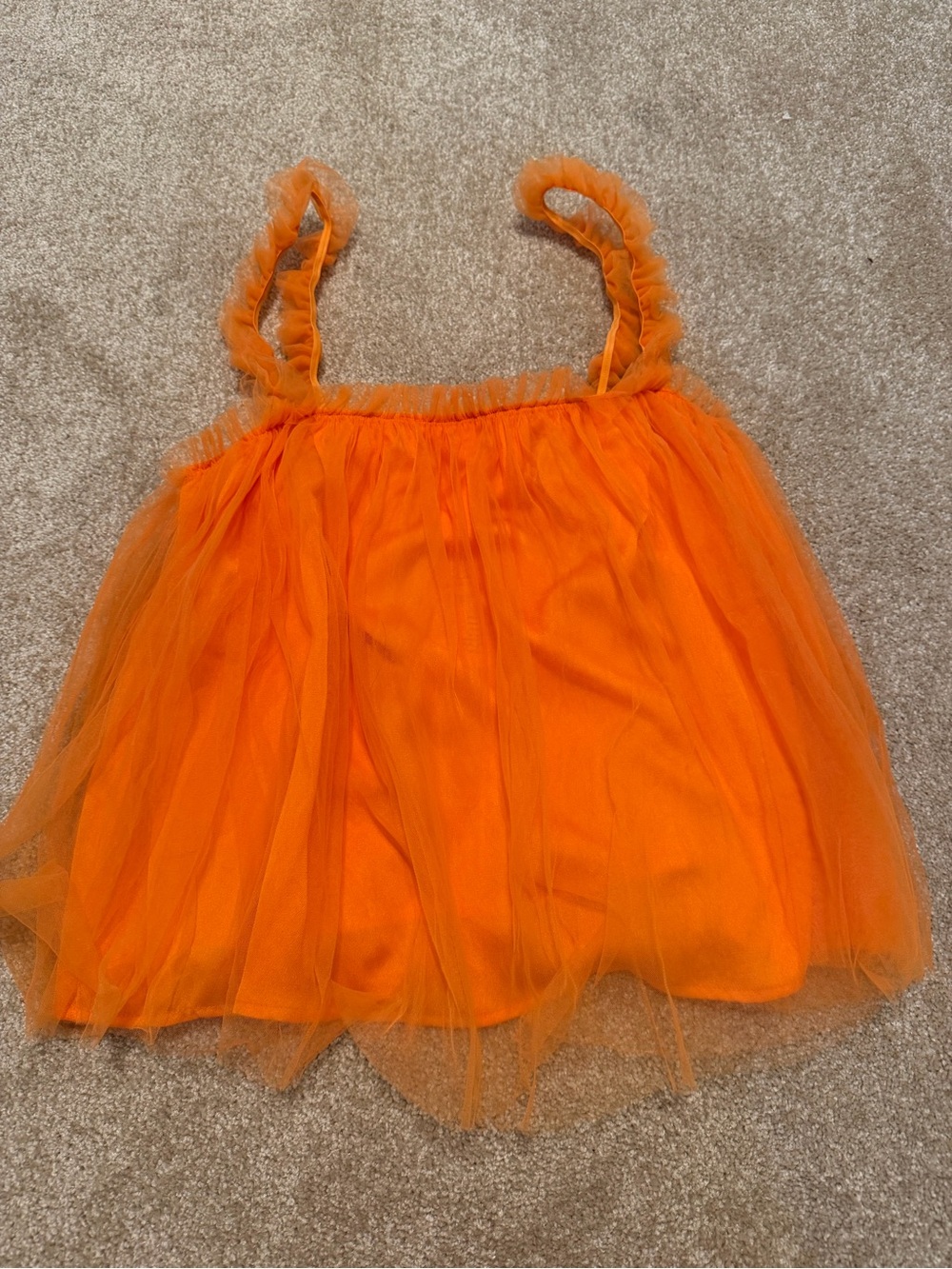 glam Bright Orange Tulle Skirt